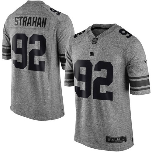 Men's Elite Michael Strahan Nike Jersey Gray - #92 Gridiron NFL New York Giants